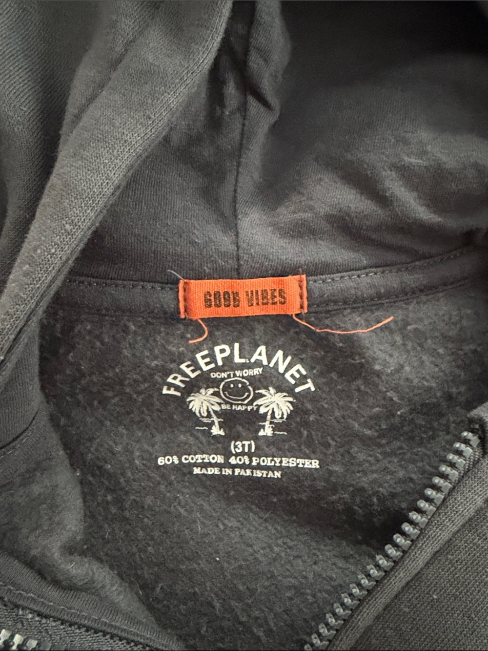 Children's Charcoal Zip Hoodie — Unbranded - Picture 3 of 4